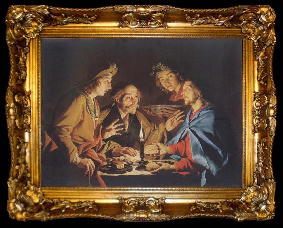framed  Matthias Stomer Christ in Emmaus, ta009-2
